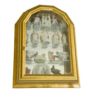 Small Gold Wall Display Antique Austrian Porcelain Angels Collection For Sale
