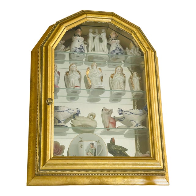 Small Gold Wall Display Antique Austrian Porcelain Angels Collection For Sale