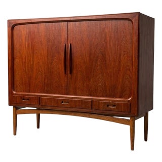 Danish Teak Shutter Cabinet with Drawers and Shelves, 1960s For Sale