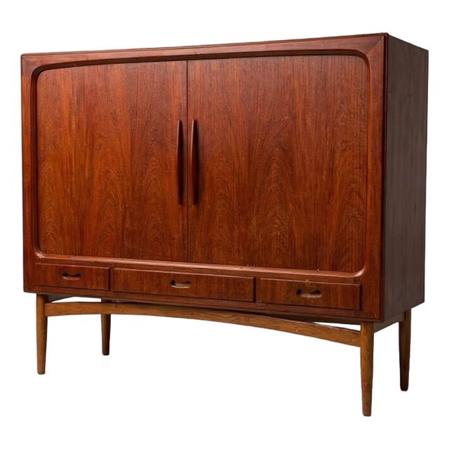 Danish Teak Shutter Cabinet with Drawers and Shelves, 1960s For Sale