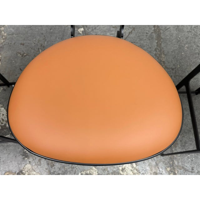 Orange Michael Oren Design Porter Place Style Swivel Counter Stools, Set of Three For Sale - Image 8 of 12