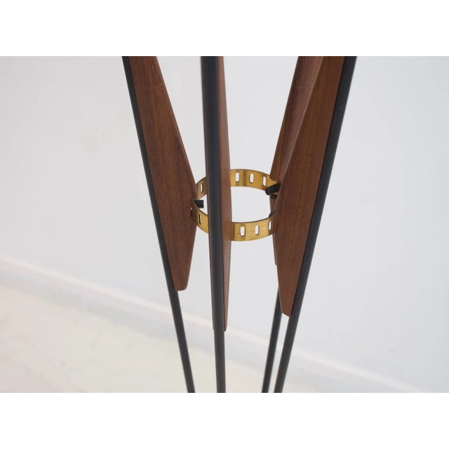 Mid-Century Modern Metal, Wood, & Brass Floor Lamp with Five Lights from Stilnovo, 1950s For Sale - Image 3 of 12