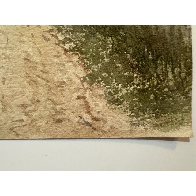 Early 20th Century Early 20th Century Attributed to Frank Henry Mason Riverside Road Poplar Trees Landscape Watercolor For Sale - Image 5 of 7