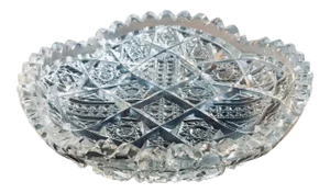 6” American Brilliant Period Cut Glass Low Bowl