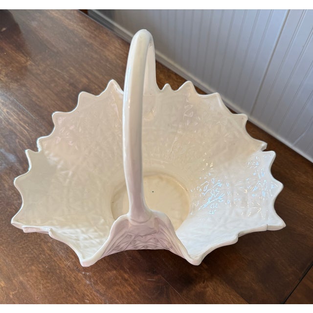 Mid-Century Modern Original Hand-Painted 1975 Ceramic Basket For Sale - Image 3 of 18