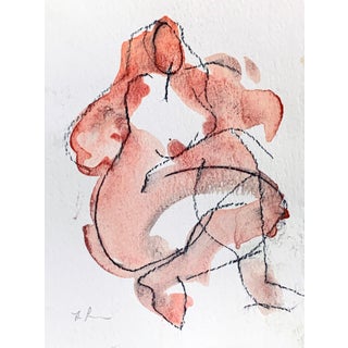 'Seated Gesture' Contemporary Figurative Drawing on Paper For Sale