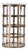 Wavy Glass Candle Holder with Distressed Metal Frame 12.25"H For Sale
