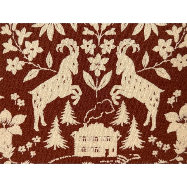 Darling handmade vintage wood and fabric lined German box. Fabric is European folk art textile in Alpine theme. Lid is...