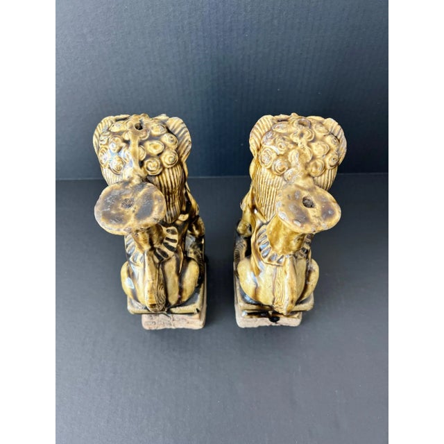 Antique Chinese Foo Dog Guardian Lion Incense Burners - a Pair For Sale In Dallas - Image 6 of 10