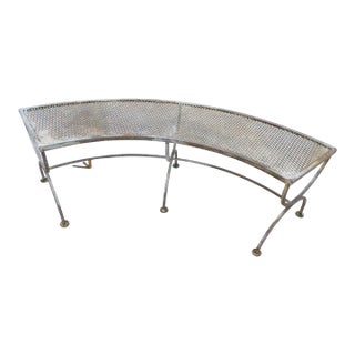 Vintage Salterini Curved Iron Bench For Sale