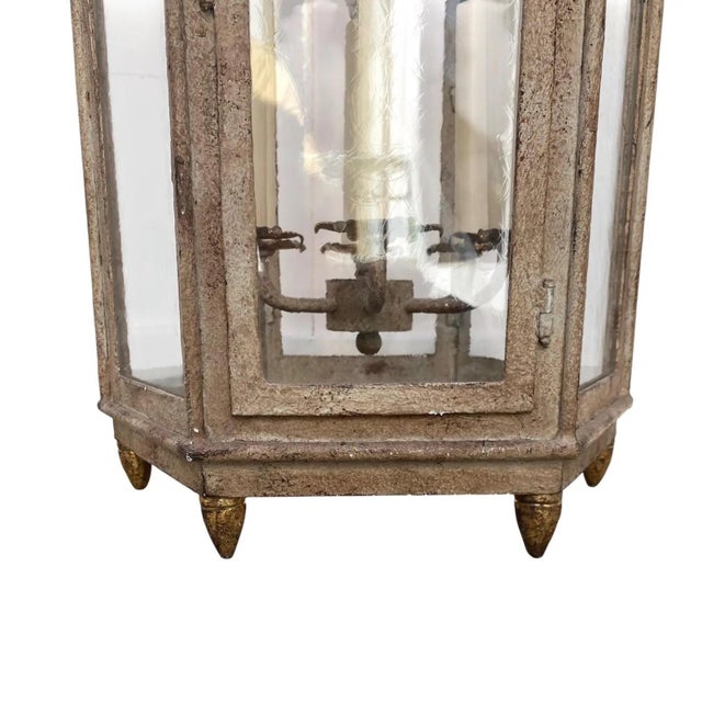Pair of Paul Ferrante Forged Gilt Iron Lanterns, "4000 Series" For Sale - Image 10 of 18
