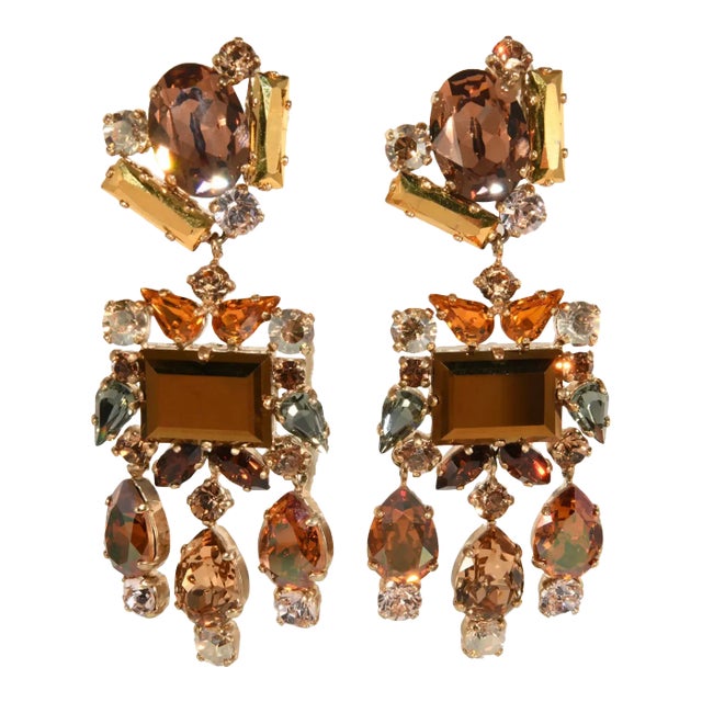 Philippe Ferrandis French Chandelier Statement Earrings - 2 Pieces For Sale