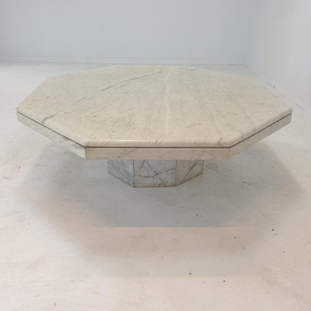Italian Marble Octagon Coffee Table, 1980s For Sale - Image 4 of 18