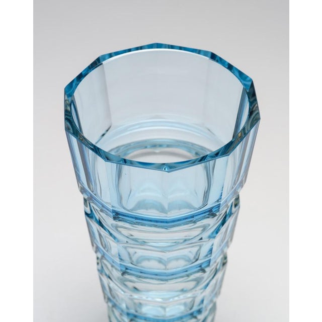 Blue Glass Vase from Moser, Late 20th Century For Sale - Image 6 of 11