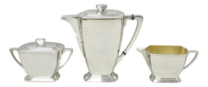Antique 1847 Rogers Bros "Legacy" Art Deco Silver Plated Tea Set - 3 Pc Set