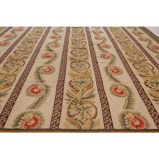Early 21st Century Contemporary Bessarabian Floral Flat-Weave Wool Rug by by Doris Leslie Blau For Sale - Image 5 of 7