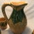 Dark Green Vintage Ceramic Pitcher & Cups - Set of 5 For Sale - Image 8 of 9