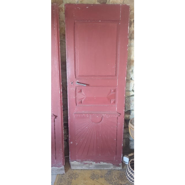 French Architectural Handmade Cherrywood Manoir Doors, 1890s, Set of 2 For Sale - Image 6 of 7