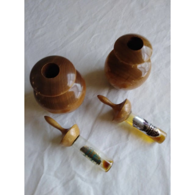 1970s Myrtlewood Perfume/Oil Holder- a Pair For Sale - Image 5 of 7