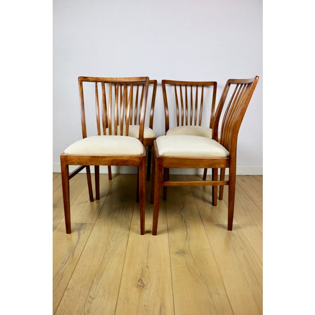 Beige Vintage Chairs in Beige Velvet, 1970, Set of 4 For Sale - Image 8 of 14