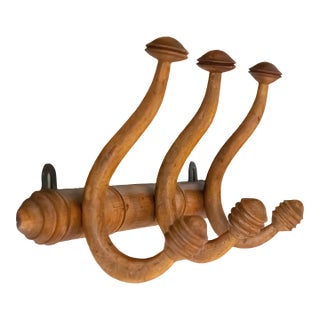Antique French Faux Bamboo Bentwood Coat & Hat Rack For Sale