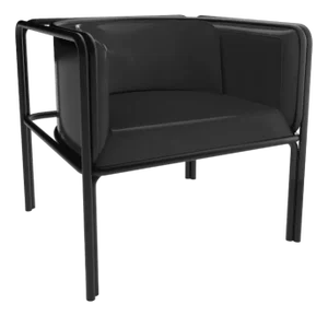Collector Az1 Armchair Black Leather and Black Metal by Francesco Zonca