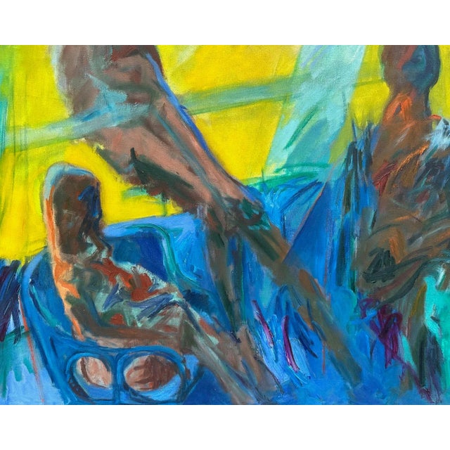 Textile “Painting Porch” Oil on Canvas Painting by Abbott Pattison For Sale - Image 7 of 10