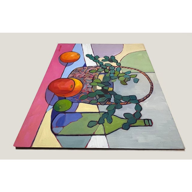 Bubbling Joy – Vibrant Contemporary Still Life With Citrus and Greenery For Sale - Image 4 of 8