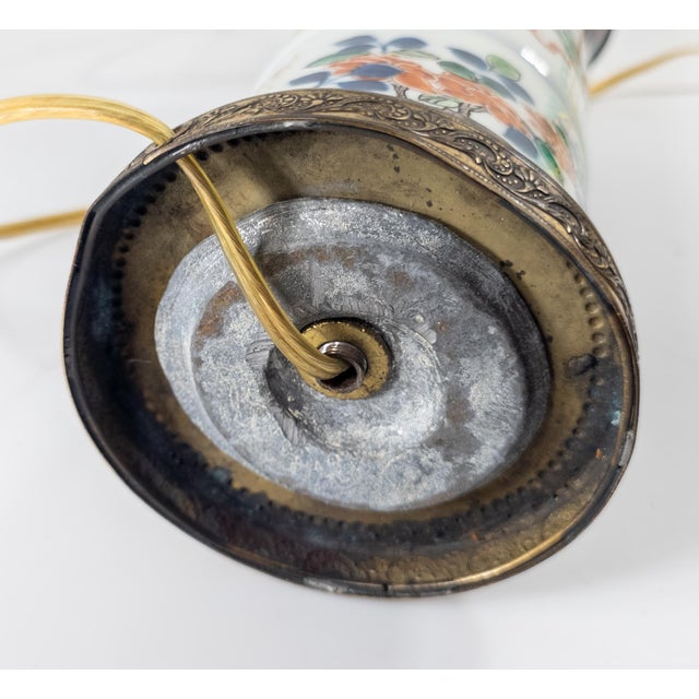 19th Century Chinese Wucai Gu Form Garniture Vase Table Lamp With Jiajing Mark For Sale - Image 14 of 14