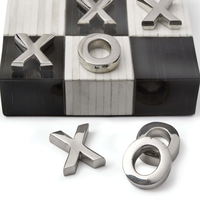 Traditional Regina Andrew Tic Tac Toe Flat Board With Nickel Pieces For Sale - Image 3 of 6