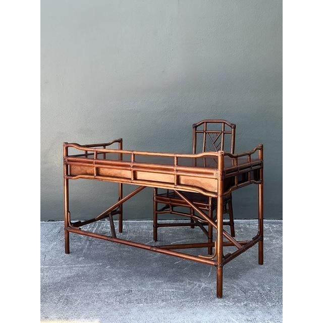 This exceptional writing desk and matching armchair by the legendary manufacturer Brown Jordan epitomizes the high-end...