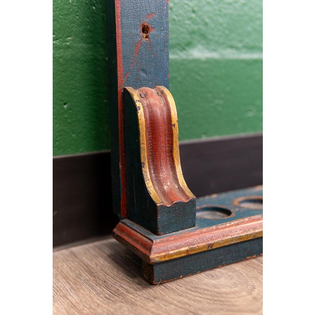 Late 19th Century Incredibly Unique American 19th Century Painted Pool | Billiard | Snooker Cue Rack For Sale - Image 5 of 16