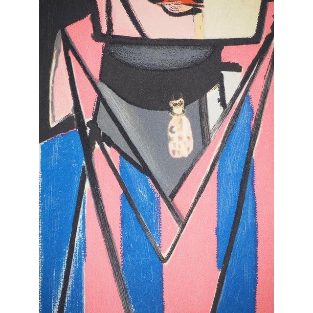 Henri Matisse, White and Pink Cubist Portrait, Lithograph For Sale - Image 5 of 6