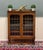 BEAUTIFUL Antique English Honey Oak Bookcase or Display Cabinet with Double Wavy Leaded Glass Doors ~~c. 1930s PERFECT for...
