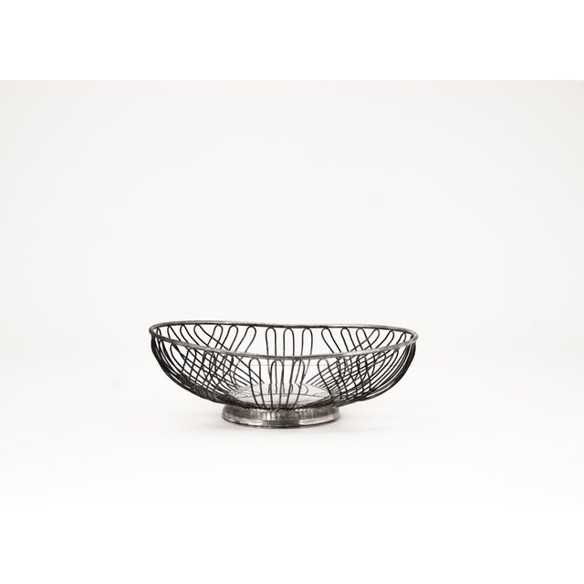 Mid-Century Modern Wire Basket with Silver Plating, 1950s For Sale - Image 4 of 9