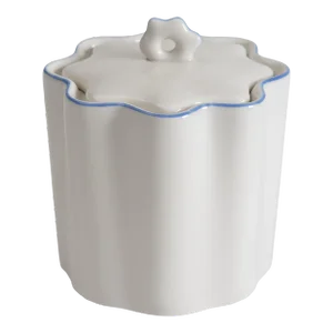 Le Marais Scallop Bath Accessories - Cotton Jar, Cornflower Blue