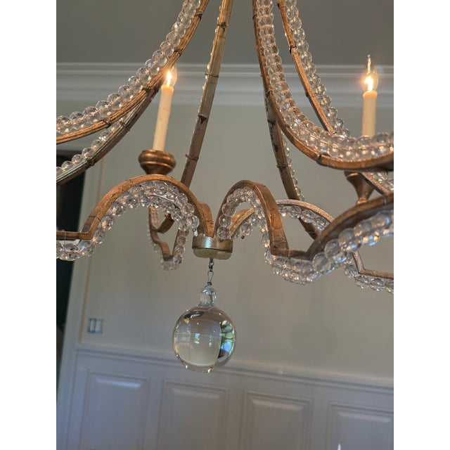 Niermann Weeks for Visual Comfort Signature Milan Medium Chandelier in Venetian Gold With Crystal For Sale In New York - Image 6 of 6