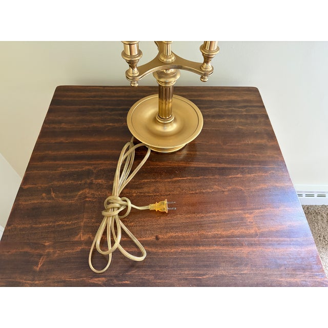 Vintage French Regency Brass Bouillotte Lamp With Black Tole Shade For Sale - Image 13 of 13