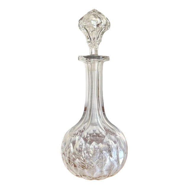 Antique Edwardian Cut Glass Decanter, 1900 For Sale