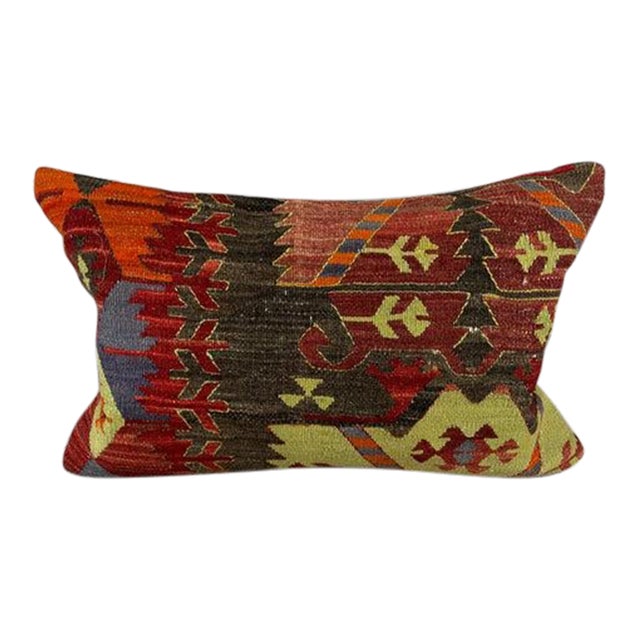 16 x 24 Kilim Pillow Turkish Aegean Dreamland Pillow Cushion Cover For Sale