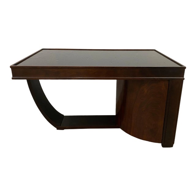 Art Deco Walnut & Smokey Glass Bar / Cocktail Table C.1920s For Sale