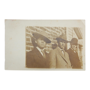 Early 20th Century Photograph Hat Squad Handsom Guys in Hats