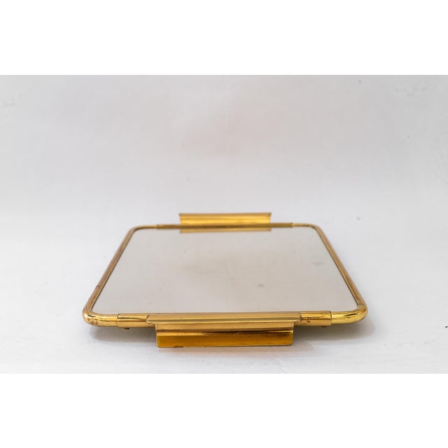 Art Deco Brass Serving Plate with Mirror, 1920s For Sale - Image 3 of 14