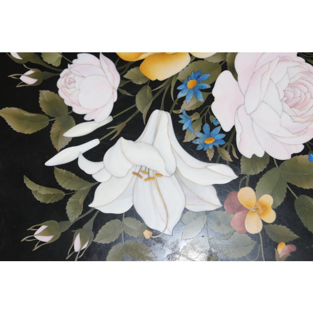 Antique Italian Pietra Dura Florentine Table With Ornate Carved Gilt Base For Sale - Image 10 of 14