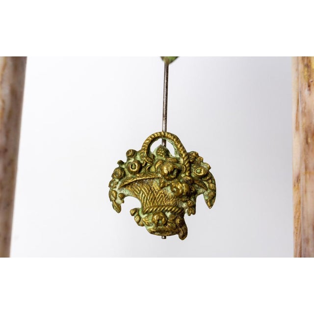 Goldenrod Napoleon III French Bronze and Marble Clock and Cherub Puttis, 1890s, Set of 3 For Sale - Image 8 of 15