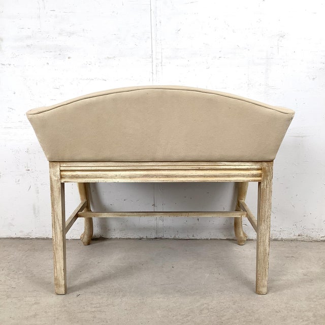 Contemporary Decorator Bench With Louis XV–Inspired Carved Frame For Sale - Image 4 of 12