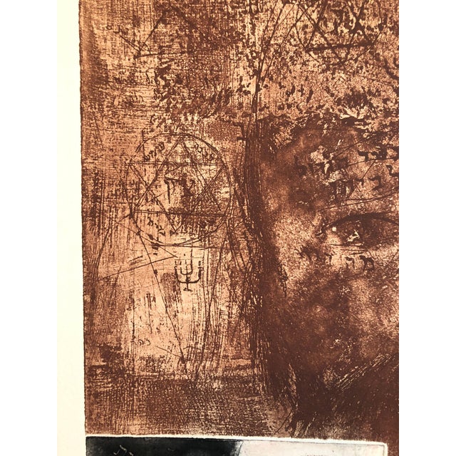 Expressionism Zvi Milshtein, Zohar Kabbalah Portrait French Jewish Surrealist Aquatint Etching Hebrew Judaica For Sale - Image 3 of 7