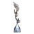 Curtis Jere "Birds at Flight" Chrome Metal Sculpture With Trapezoidal Base For Sale