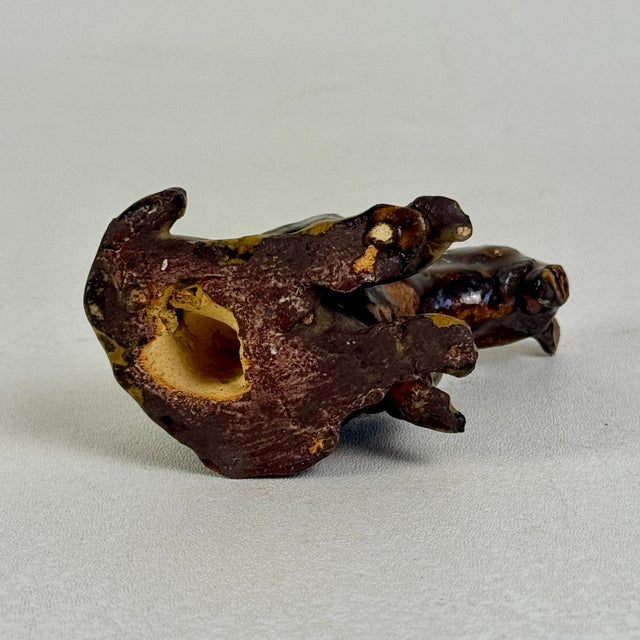 Small Vintage Hand Made Ceramic Sculpture of Mule / Horse in Glazed Brown For Sale - Image 9 of 9