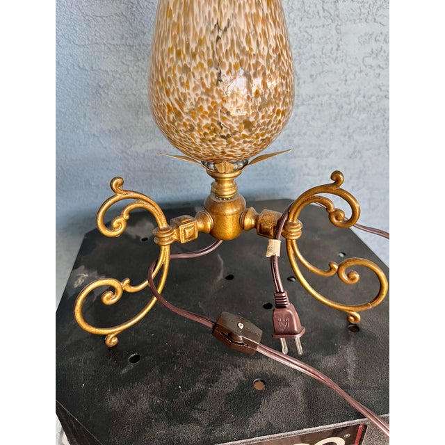 Vintage Hollywood Regency Gatsby Style Beaded Lamp For Sale - Image 4 of 10